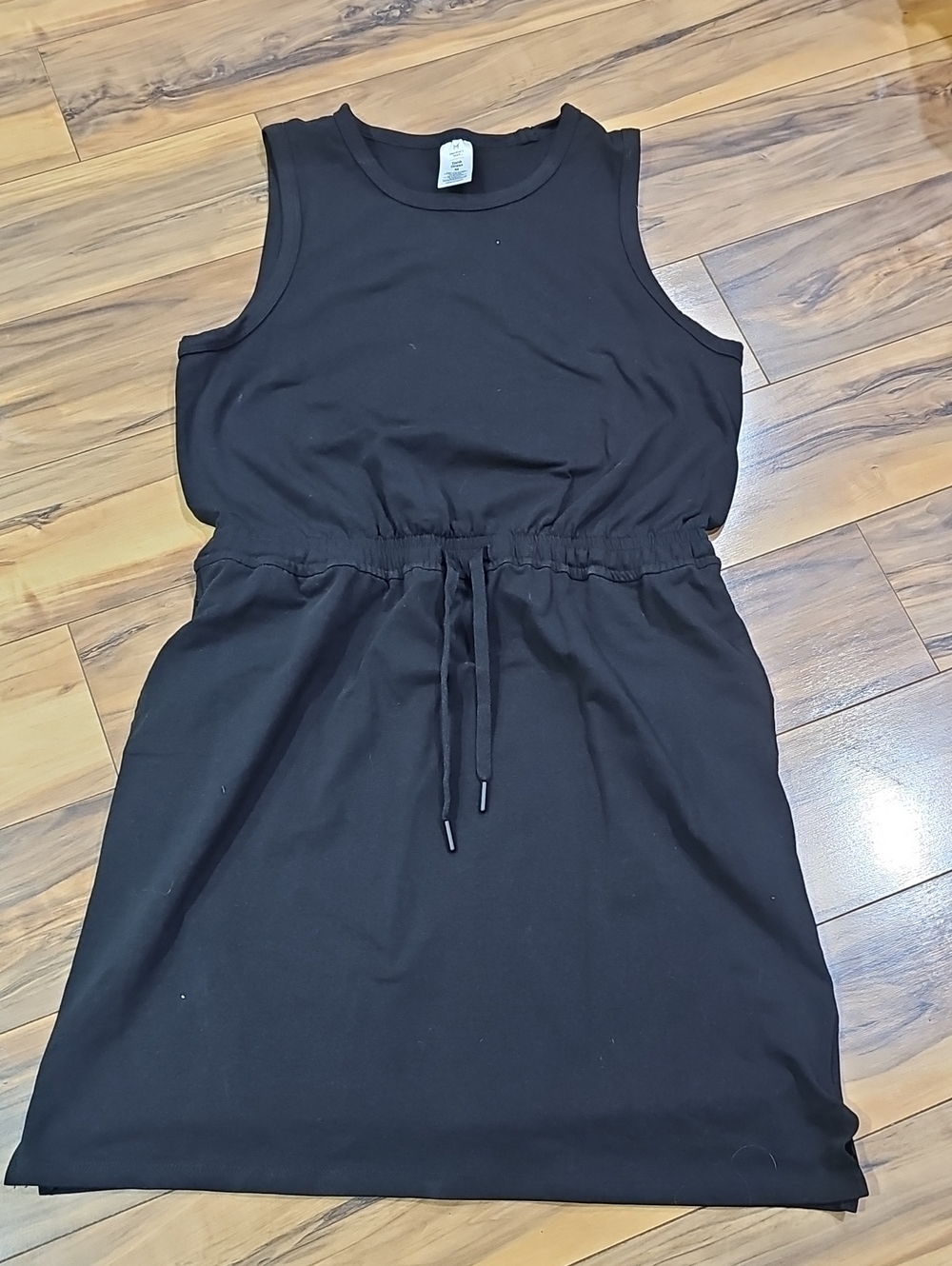 Member's Mark Women's Medium Sleeveless Tank Black Drawstring Waist Dress